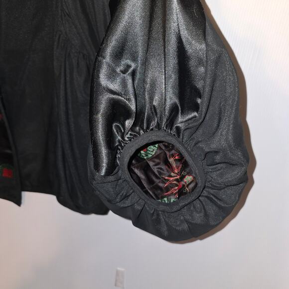Susan Bradley Open Jacket Asian Embroidered Quilted Reversible Balloon Sleeve OS - Picture 11 of 13